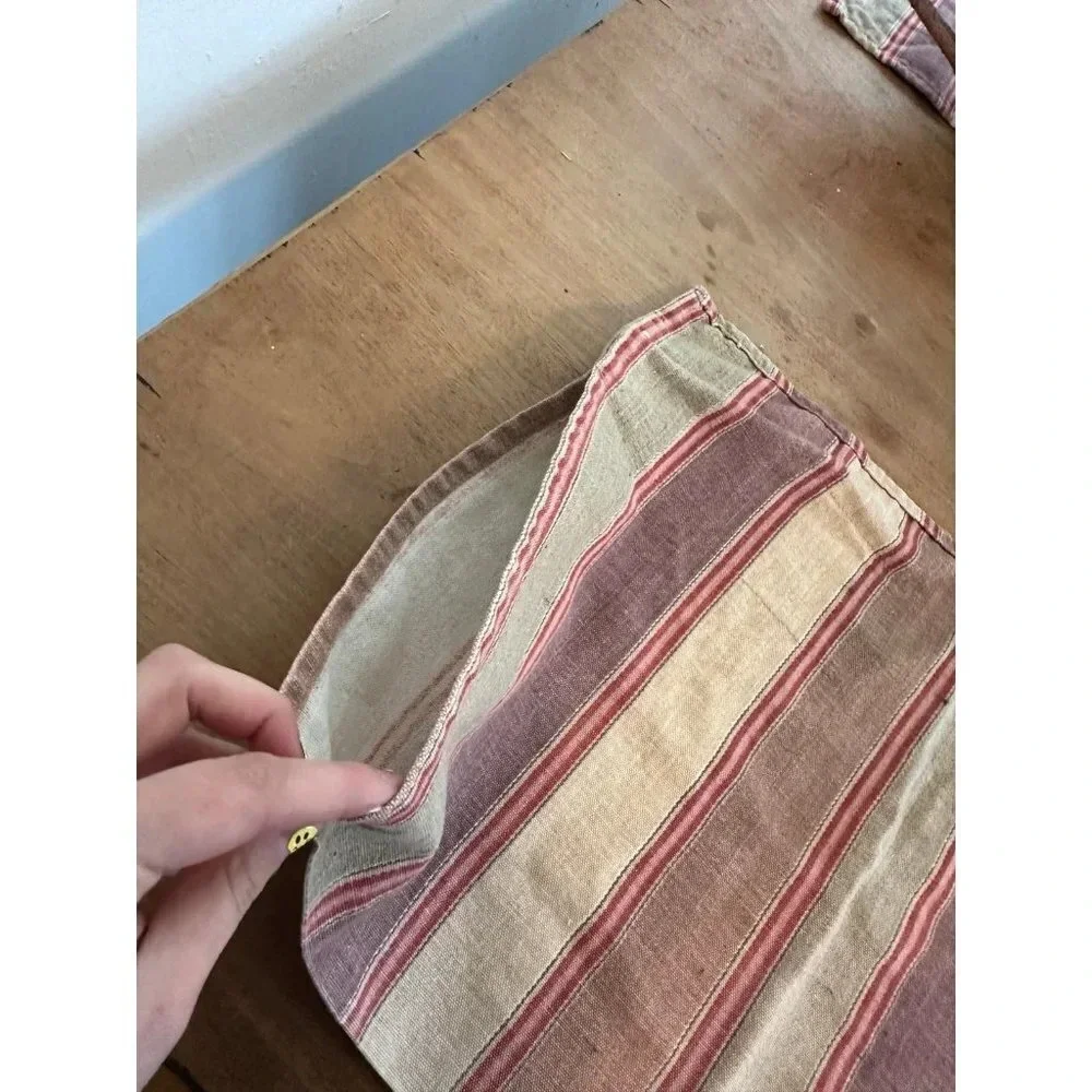 78” Neutral Striped Curtain / Table runners